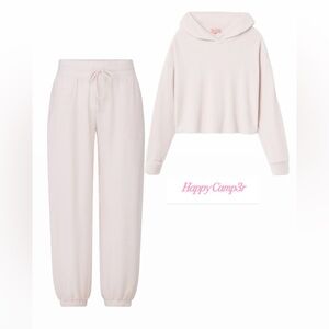 NWT Happy Camp3r Cream Hoodie and Sweatpants Set